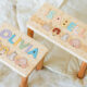 Personalized Wooden Name Puzzle Stool for Kids