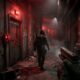Resident Evil Requiem DLC release date — atmospheric survival horror corridor with biohazard warnings and crimson lighting
