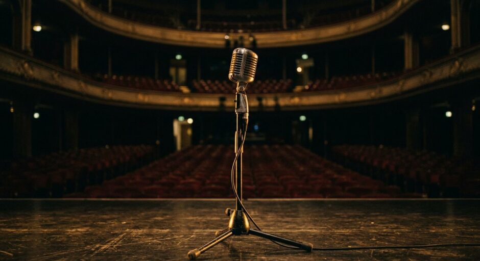 sujatha mohan throat issue — a vintage studio microphone in golden stage light symbolizing five years of silence from one of South India's greatest playback singers